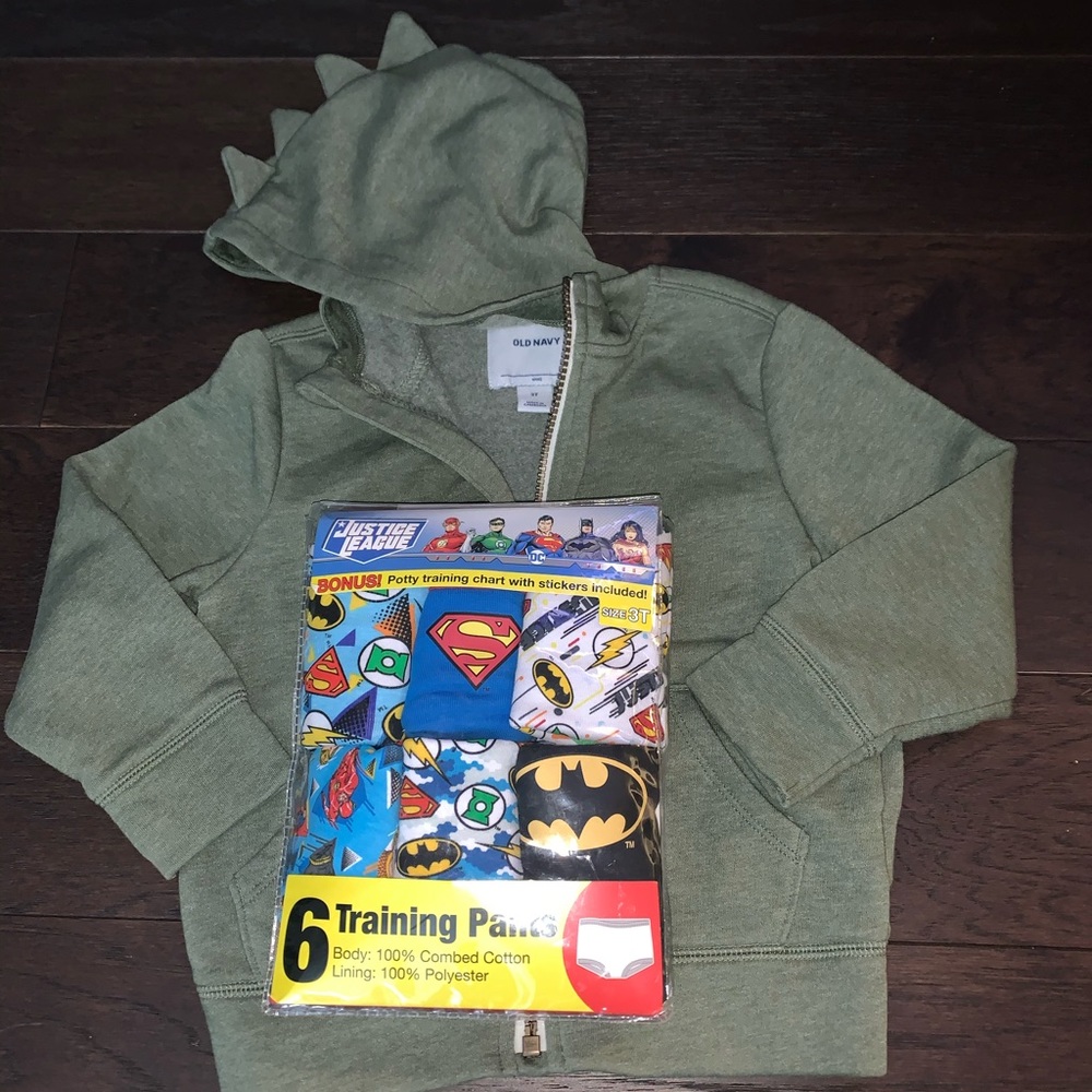 Old Navy Dino Hoodie&Justice League Training Pants